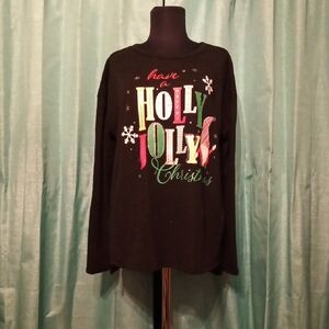 Holiday Time Black Long Sleeve Shirt